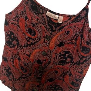 Willow & Root Red & Navy Paisley Sleeveless Camisole